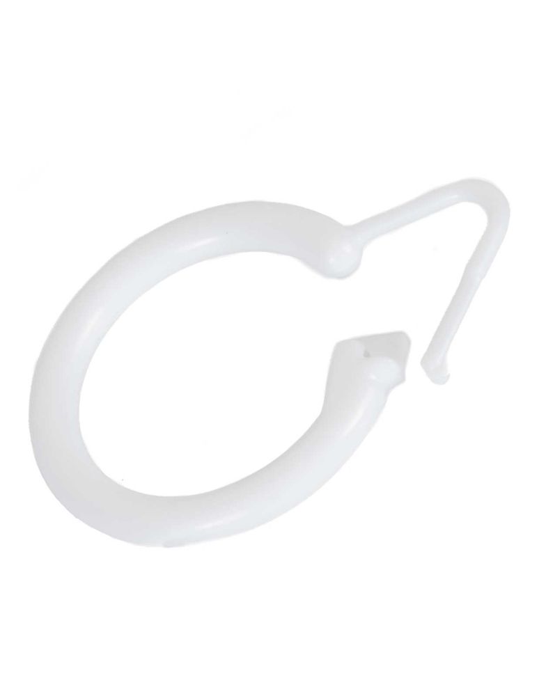 Gardinring til bad af hvid plast